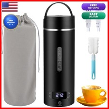 Travel Electric Kettle 450ML 316 Stainless Steel Black - 4 Temp Presets LCD