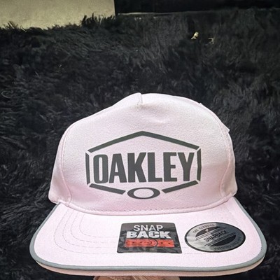 Oakley Pink & Gray Solid Snapback Hat Cap, One Size, Adjustable Casual