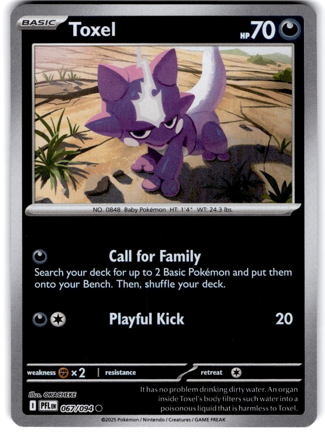 Pokemon Toxel Phantasmal Flames 67/94 Reverse Holo Near Mint English