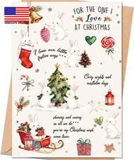Romantic Christmas Card Gift for Wife Husband, Sweet Holiday Greeting Card for C