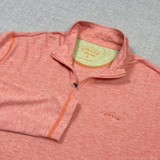Maglione Orvis Trout Bum 1/4 Zip Uomo Rosa Medio Manica Lunga Finto Collo Pesca