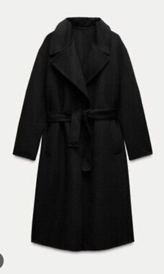 Zara Wool Blend Belted Coat ZW Collection L 6318/240