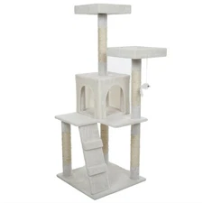 4-Tier XL Deluxe Cat Condo Pet Play House Tower Cat Scratching Post House 4Ft