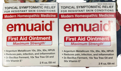 FOR 2 EMUAID Max Strength First Aid Ointment 2oz Each EXP2027+ NEW SHIPPING