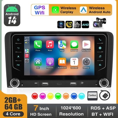 Für Audi A3 8P 2003-2014 2+64G Carplay Autoradio Android 14 GPS SAT NAV RDS WiFi