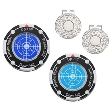 2Pcs Golf Green Reader, Golf Ball Marker with Cap Clip, Dark/Light Blue