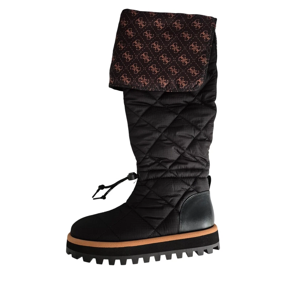 GUESS Mujer Ladiva OTK Botas Plegables Negras Acolchadas EE. UU. 8 NUEVAS SIN CAJA Foto 2 de 4