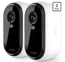 Arlo Essential 2K Wireless Security Cameras 2-Pack Color Night Vision Wi-Fi