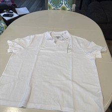 Goodfellow  Co Men's XXL Shirt White Regular Fit Johnny Collared Polo New