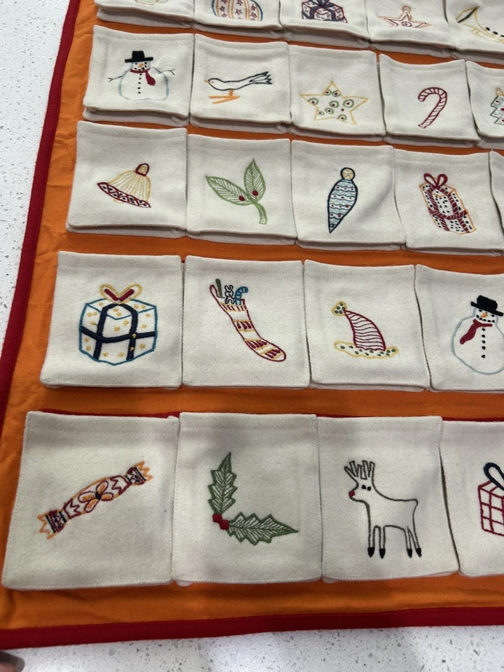 Granate Colina Lana Pared Grande Navidad Bolsillo Adviento Calendario Lana Foto 2 de 4