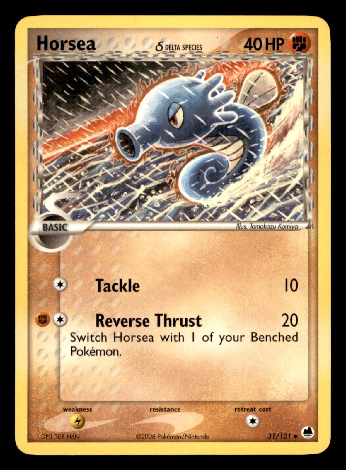 Horsea 31/101 Uncommon Dragon Frontiers Pokemon Lightly Played