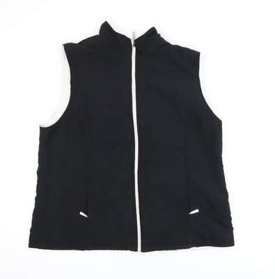Karen Scott Sport Weste schwarz Fleece gefüttert Reißverschluss L Unisex Bodywarmer