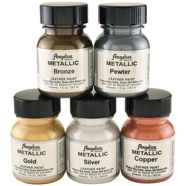 Angelus Acrylic Leather Paint Water Resistant Metallic Silver