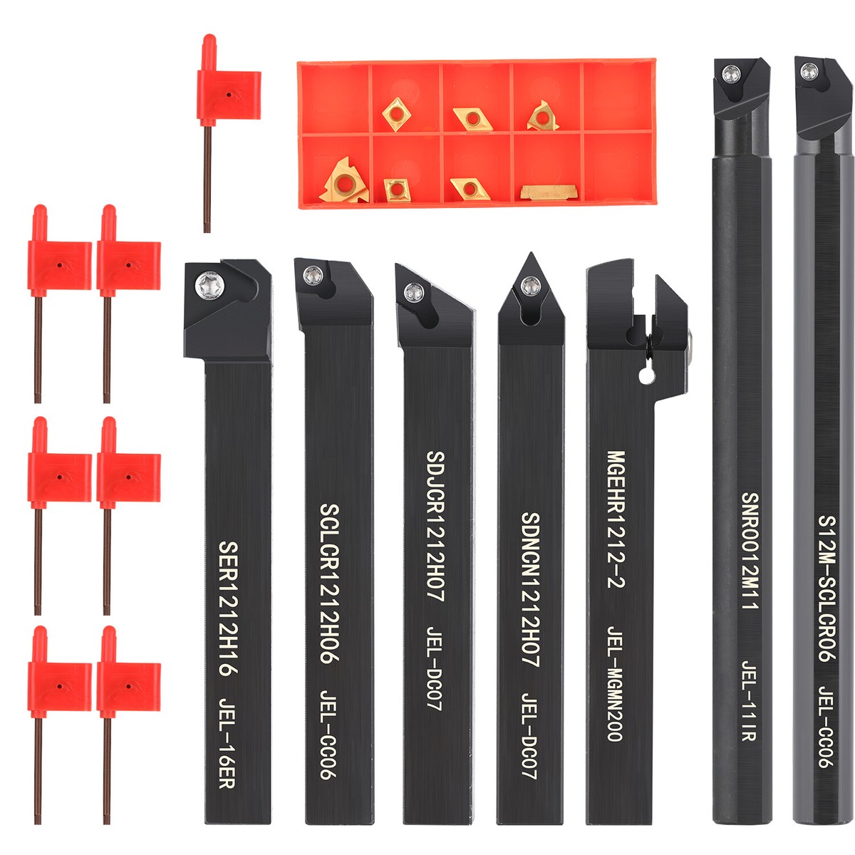7PCS Lathe Turning Tool Holder Boring Bar Indexable Carbide 