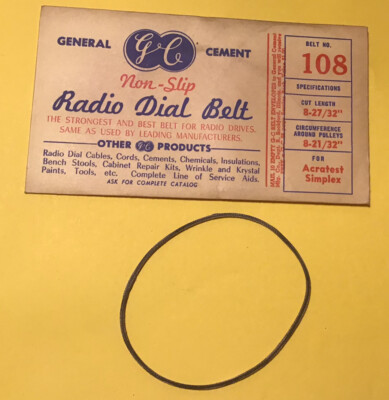 VTG GC 108 Radio Dial Belt (8-27/32 ) For Acratest/Simplex. Model Fit In Desc