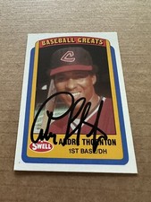 Andre Thorton Signed 1990 Swell Baseball Greats #47 Cleveland Indians HOF Star