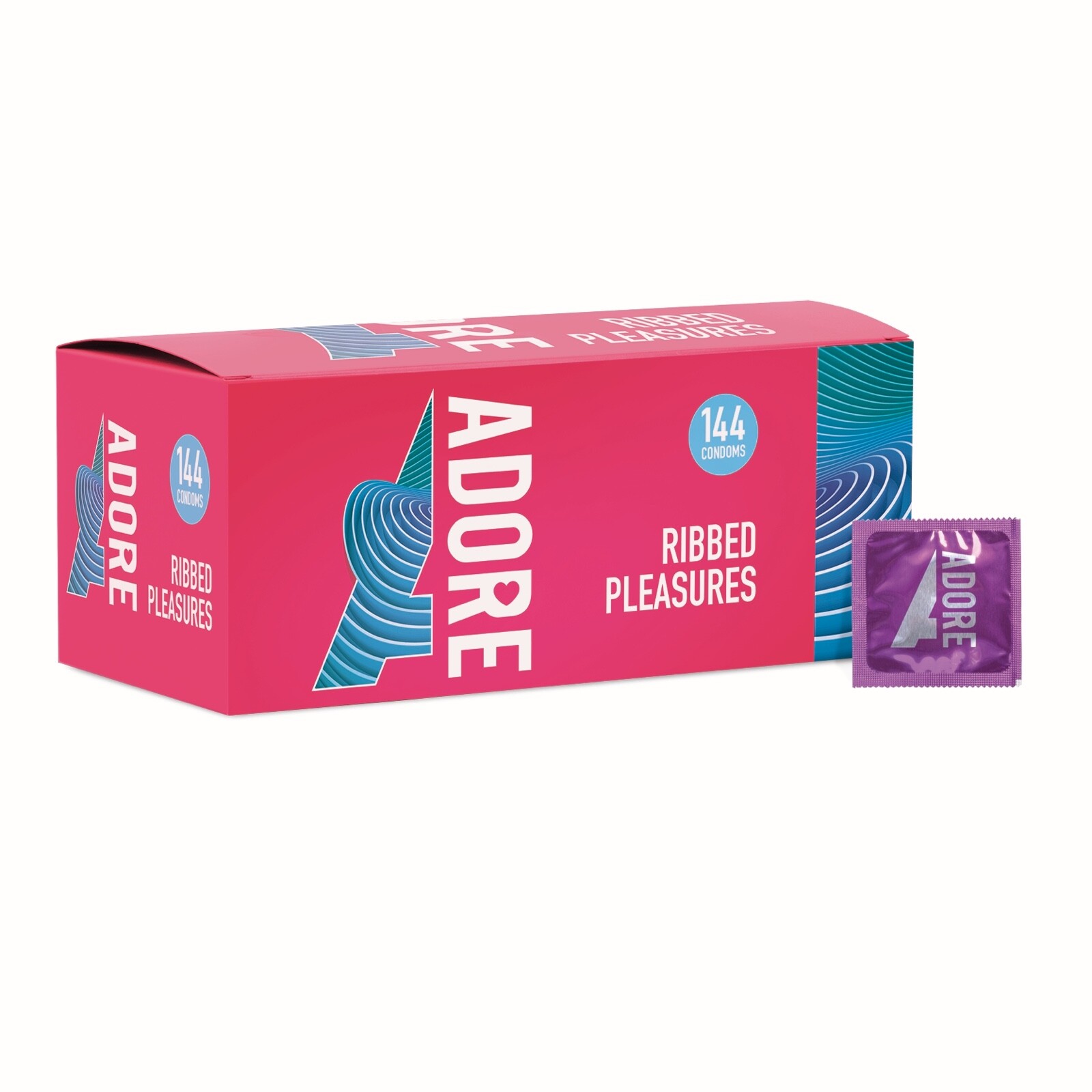288 x Adore Ribbed Pleasure Condoms | Ribbed Lubricated Condoms | Wholesale - Image 2