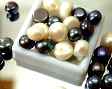 60 CaraT Natural Pearl White  Black Cabochon Shape Loose Gemstone Lot