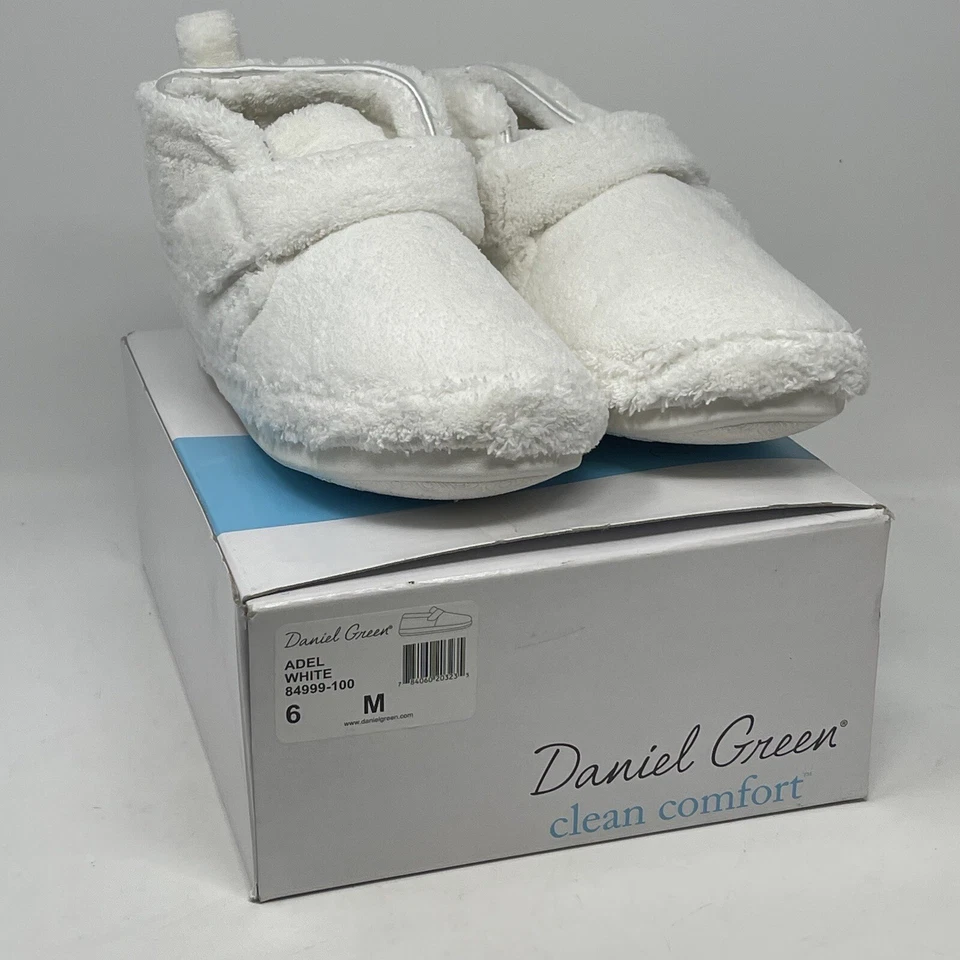 Daniel Green Adel Zapatillas Mujer 6 Blanco Terry Tela Botines Interior Exterior Nuevas Foto 4 de 4