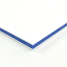 BuyPlastic ColorCore Plastic Sheet  1/4" x 12" x 48" White-Blue-White
