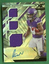 KENE NWANGWU 2021 XR FOOTBALL ROOKIE TRIPLE RELIC AUTO /199 MINNESOTA VIKINGS
