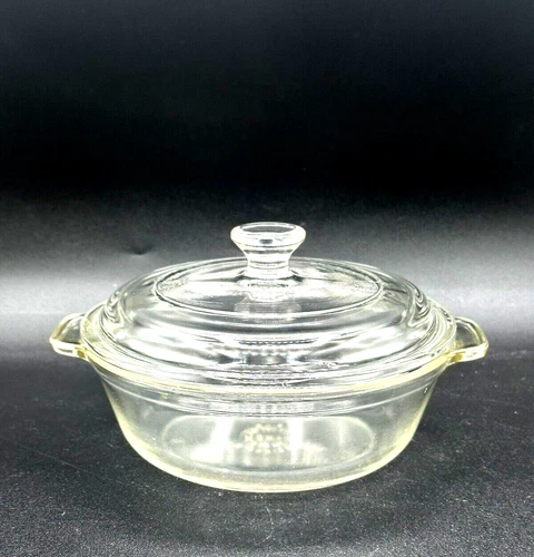 Vtg Pyrex Clear Glass 20 oz Casserole Baking Dish Bowl w/ Dome Lid  #021-621-B