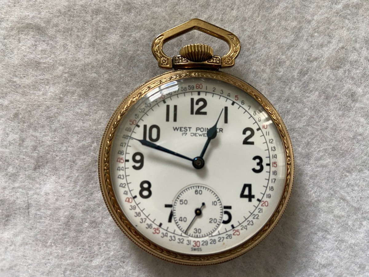 West Pointer 17 Jewels Swiss Made Mechanical Wind Up Pocket  display picture 1