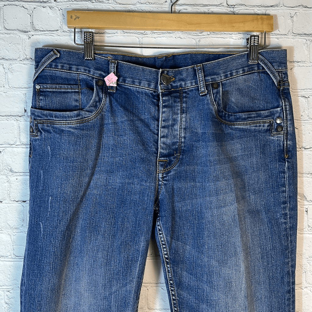 Zara Man Mens Straight Jeans Denim size 38 Unique Rivets