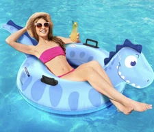🔥Inflatable Large Dinosaur Pool Float Floatie Ride On Rideable Blow Up BNIB🔥