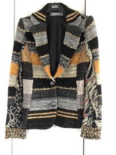 New Ladies Black & Orange Jacket With Pretty Detailed Buttons: Size 10/12