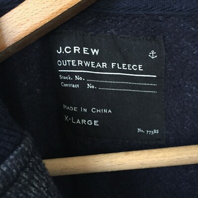 番号 J Crew Men's Outerwear Fleece Pullover Sweater Sweatshirt Navy XL