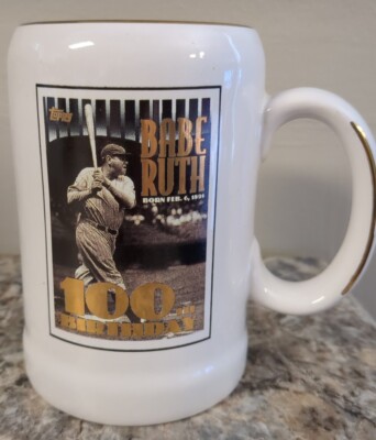 BABE RUTH 100 BIRTHDAY MUG GOLD TRIMMED #4865 TOPPS | eBay