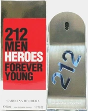 CAROLINA HERRERA 212 MEN HEROES FOREVER YOUNG EAU DE TOILETTE SPRAY 1.7 Oz /50ml
