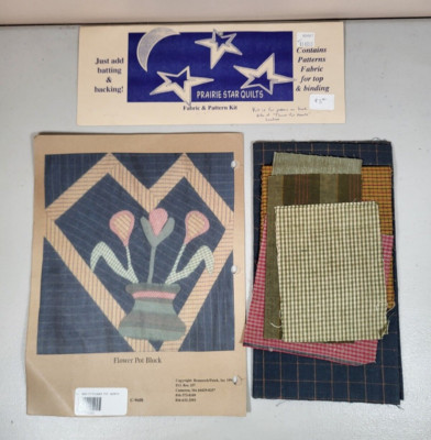 Prairie Star Quilts Fabric & Pattern Kit Flower Pot Block