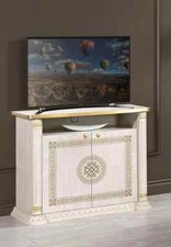 NEW AURORA ITALIAN HIGH GLOSS CREAM & GOLD TV UNIT
