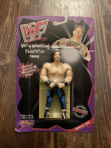 Vintage WWF WWE 1998 TAKA Bend-Ems Just Toys Serie...