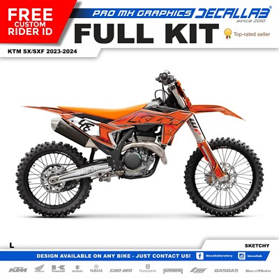 KTM SX SXF 2023 2024 MX Graphics Stickers Decal Kit WHITE / CHROME