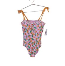 New LANDS' END x Draper James 14 Floral Orange One Piece Swimsuit Women