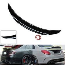 For Mercedes C Class W205 15-20 Gloss Black RENNTECH Style Rear Boot Spoiler Lip