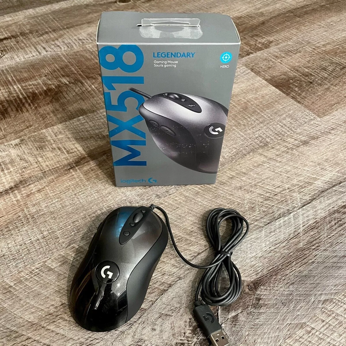 Logitech G MX518 Wired 8-Button Wired Gaming Mouse Hero 16K Sensor  910-005542