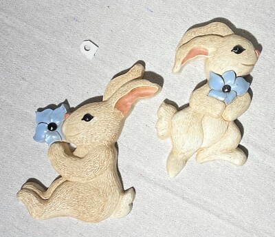 Vintage Homco Enesco Rabbit Wall Hanging Baby Nursery Bunny Infant