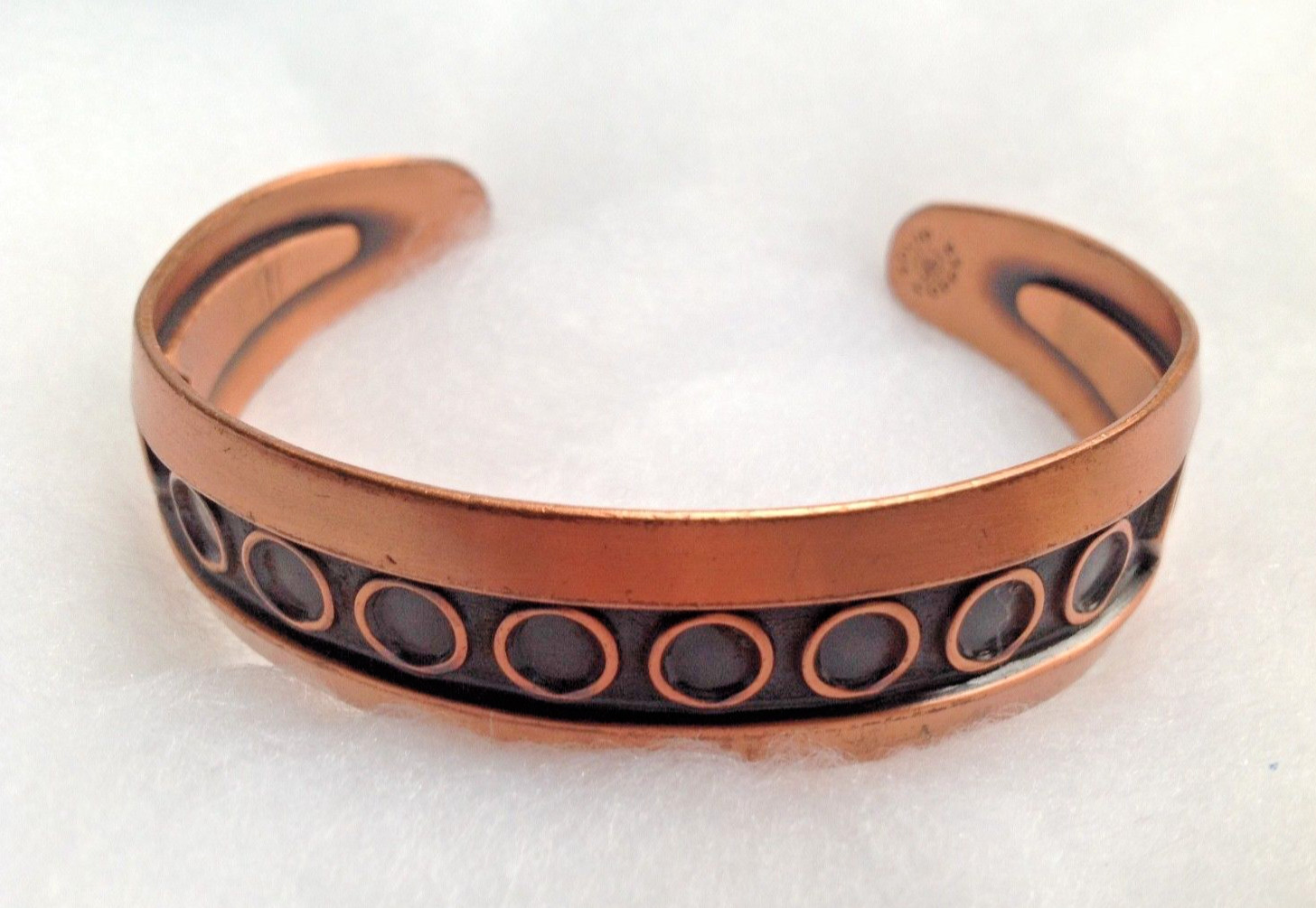 " Bell " copper cuff bracelet solid copper vintag… - image 3