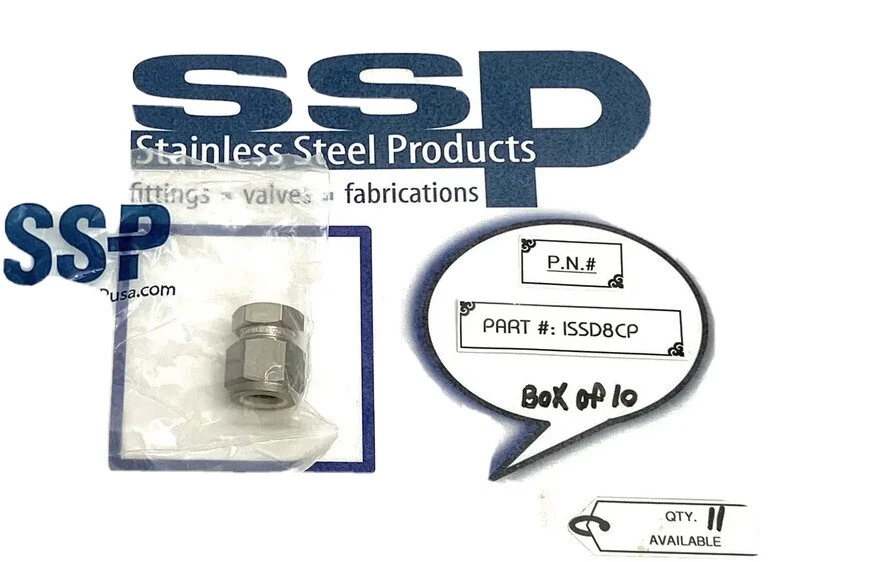QTY:10  SSP DUOLOK 1/2" OD SS 316 TUBING CAPS,  IN FACTORY BOX! P.N.: ISSD8CP - Image 2 of 2
