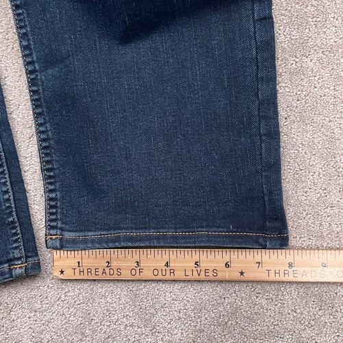 Calvin Klein Jeans Men 34W 30L Blue Whisker Straight Fit Cotton Stretch Denim - Picture 11 of 13