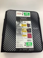 Five Star Zipper Binder Gray Black 2” 3-Ring Binder 6 Pocket Expanding 880 Sheet