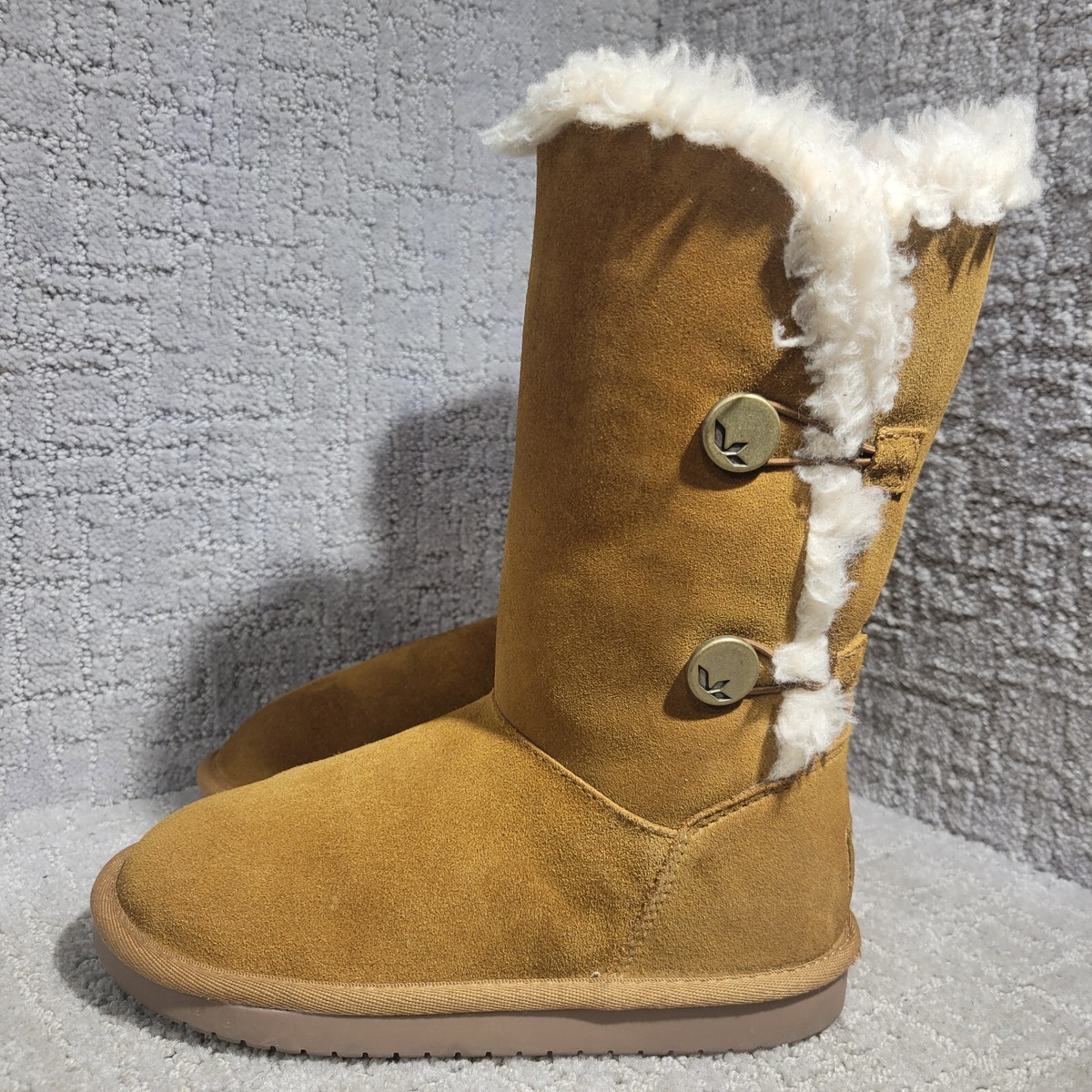 Koolaburra By UGG Kinslei Girl's Size Chestnut Suede Shearling Boots  1096443