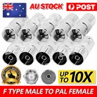 F-Type Male to PAL Female Socket Coaxial TV Antenna Cable Connector Adapter NEW