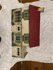 Marx Dollhouse Tin Litho Two Story Doll House w/ Furniture  1950s /60s