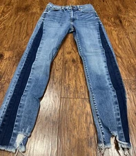 Hudson Jeans Womens SZ 26 Holly High Waist Straight Ankle Skinny Blue Distressed