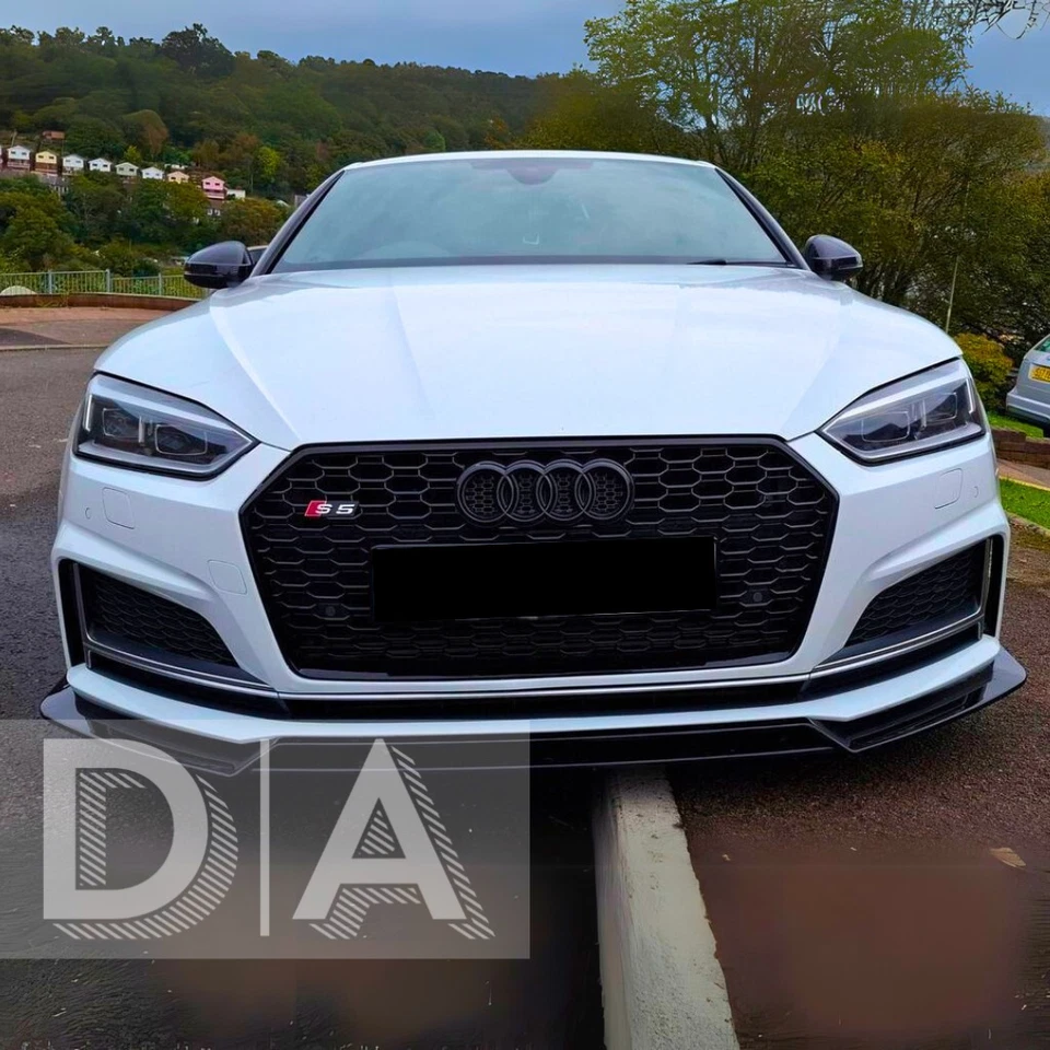 GLOSS BLACK RS5 STYLE HONEYCOMB MESH FRONT GRILLE FOR AUDI A5 S5 B9 F5 2016-2020 - Image 3 of 4